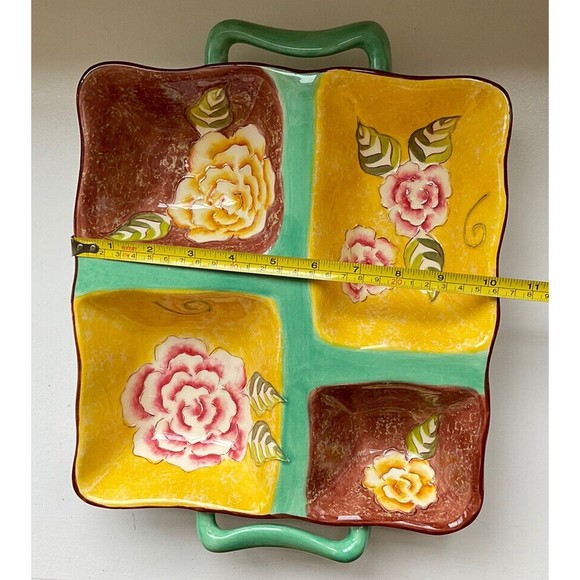 Rommel Nueva for Saparna Divided Side Serving Dish/Vegetable Platter Vintage. - Picture 9 of 9